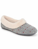 Jones Bootmaker polka dot faux fur lined slippers, imported from the UK