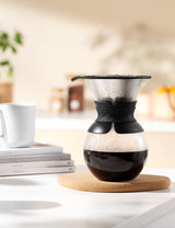 Glass Pour Over Coffee Maker with Stainless Steel Filter