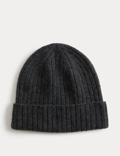 Autograph Pure Cashmere Knitted Beanie Hat Premium Winter Accessory