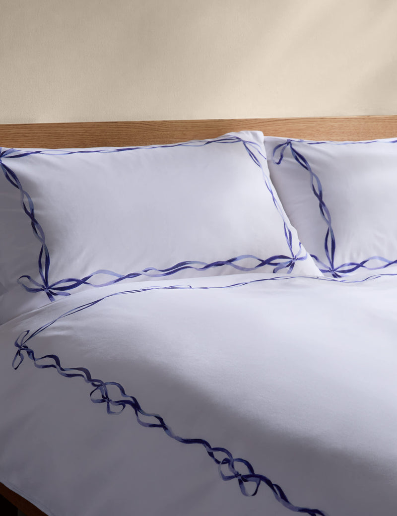 Pure cotton bow border print bedding set, imported from the UK
