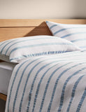 Pure cotton contrast striped waffle bedding set, imported from the UK