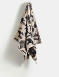 Pure cotton towel with elephant and palm tree design, imported from the UK