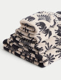 Pure cotton bath towel with elephant and palm tree print, imported from the UK