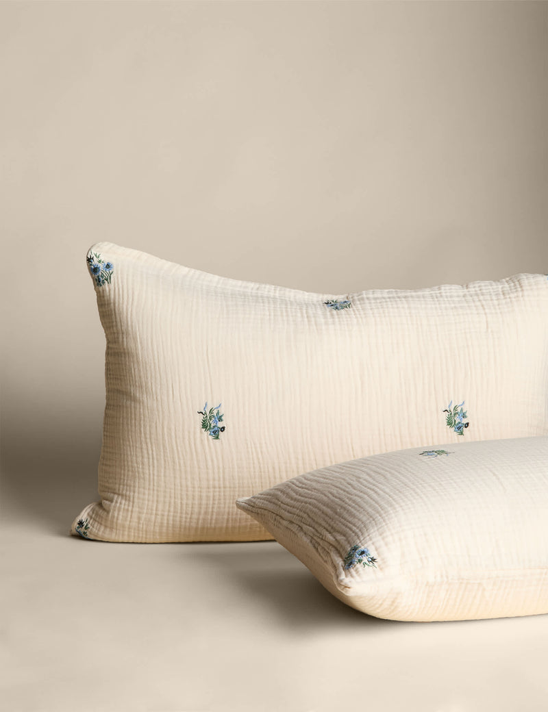 Pure cotton embroidered flower bedding set, imported from the UK