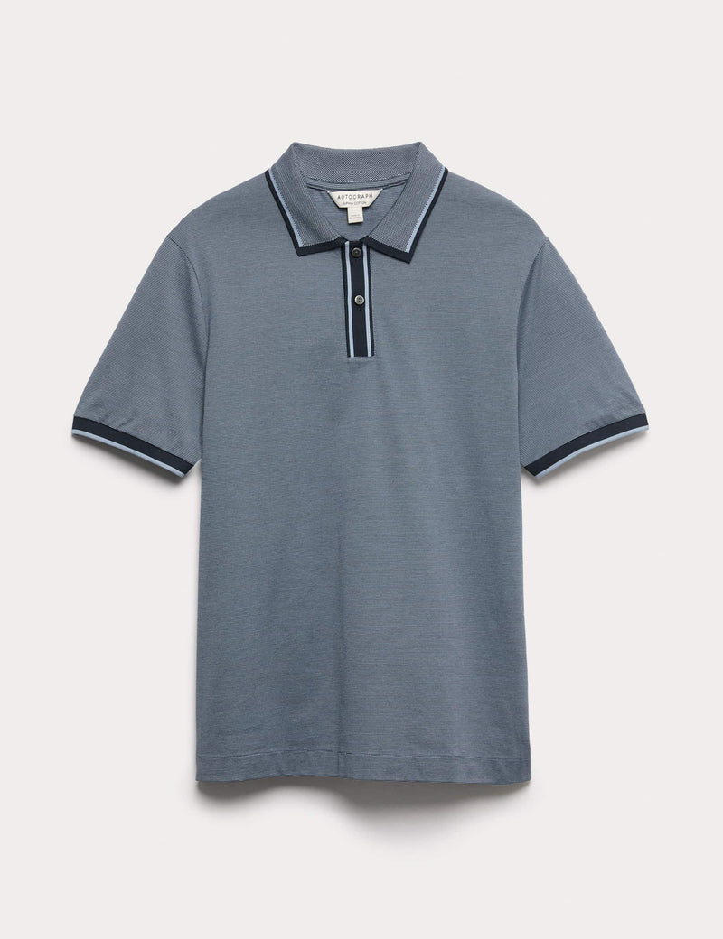 Pure cotton jacquard polo shirt, imported from the UK