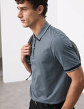 Pure cotton jacquard polo shirt, imported from the UK