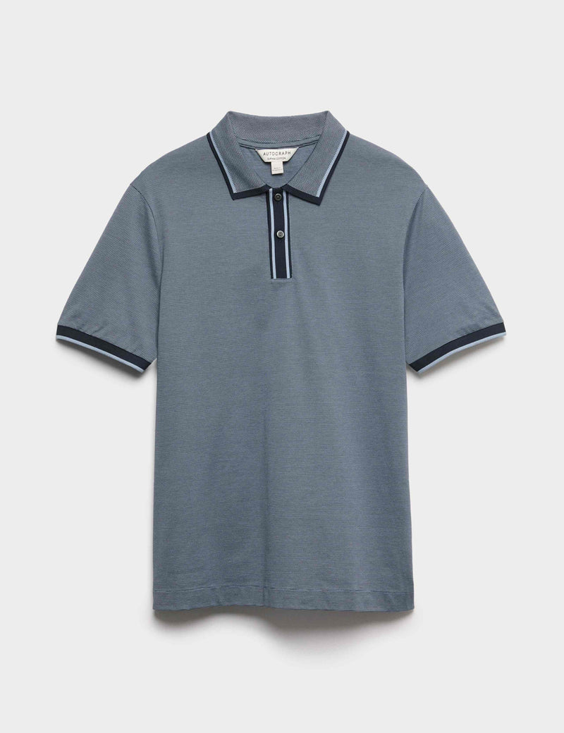 Pure cotton jacquard polo shirt, imported from the UK