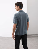 Pure cotton jacquard polo shirt, imported from the UK