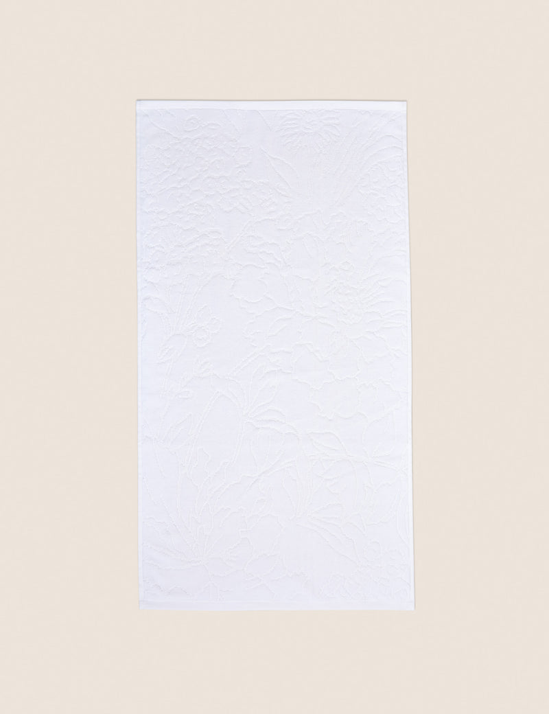 Pure cotton linear floral bath towel, imported from the UK