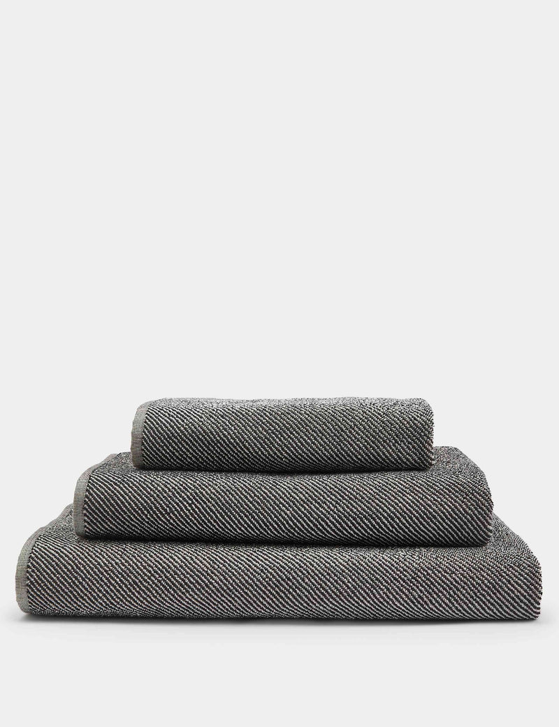 Pure cotton narrow striped bath towel, imported from the UK