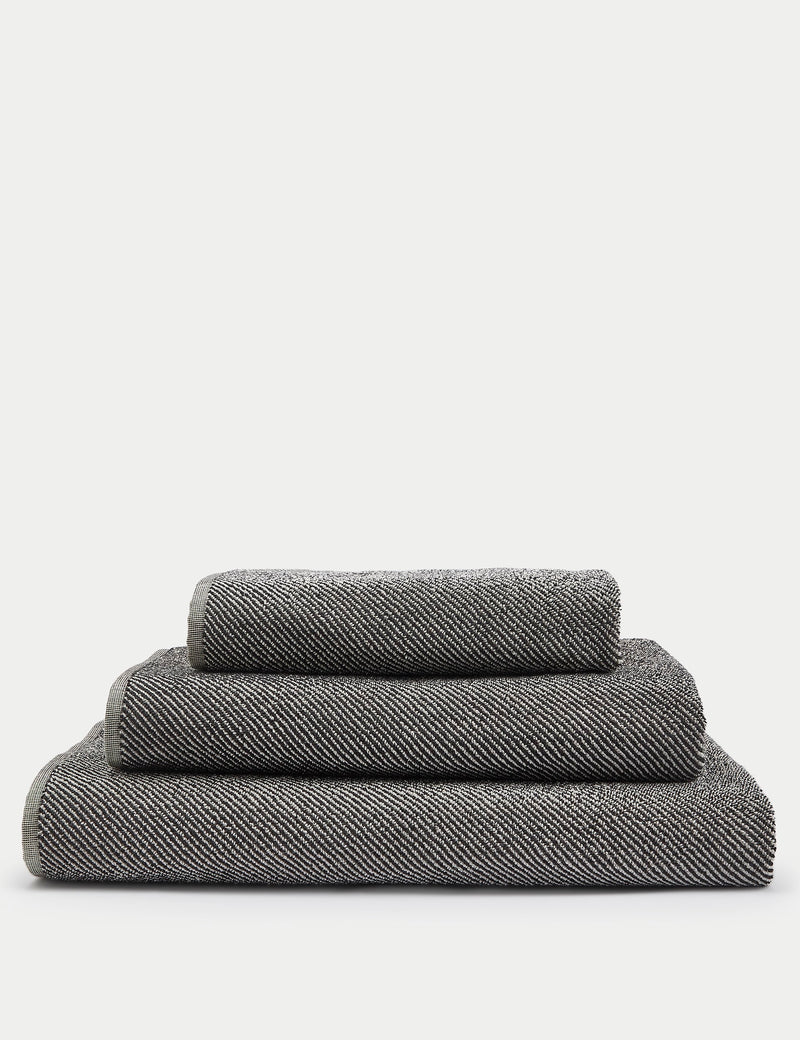 Pure cotton narrow striped bath towel, imported from the UK