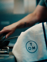 M&S X Tom Kerridge Pure Cotton Navy Trim Chef's Cloth Kitchen Towel 50x103cm