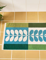 Orla Kiely Pure Cotton Stem Check Bath Mat 90x50 cm