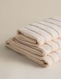 Pure cotton textured striped bath towel, imported from the UK