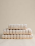 Pure cotton textured striped bath towel, imported from the UK