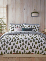 Furn Evergreen Reversible Brushed Cotton Duvet Cover and Pillowcase Set