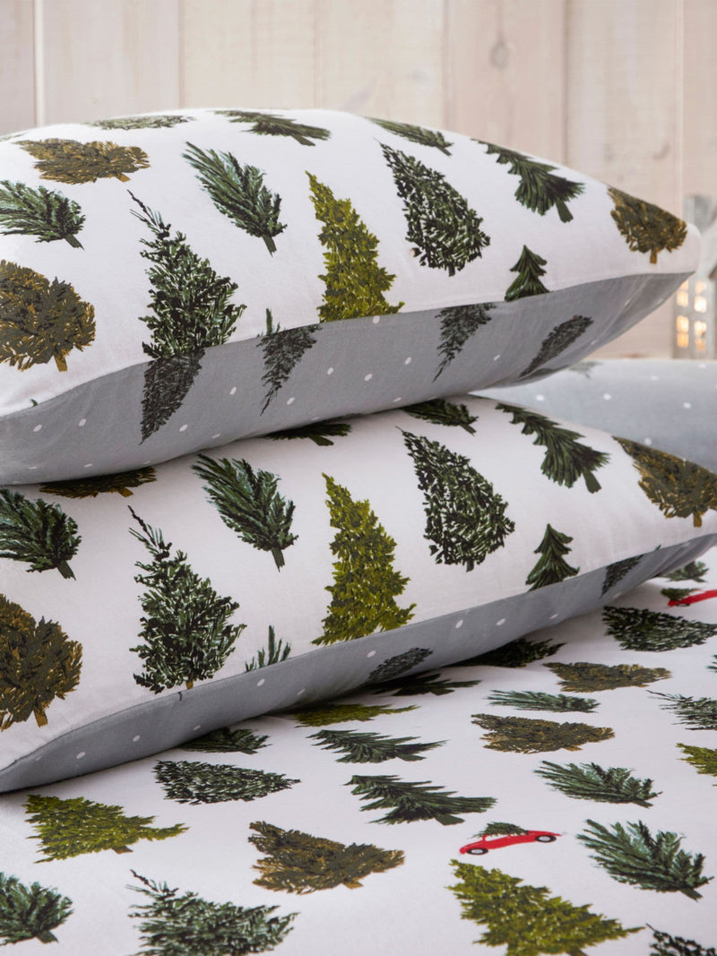 Furn Evergreen reversible brushed cotton duvet cover set - British product