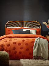 Furn Orange Halloween Pumpkin Tufted Duvet Cover and Pillowcase Set