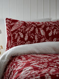 Dreams & Drapes red Christmas woodland owls plush fleece duvet cover set - British product