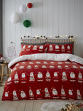 Bedlam Red Jolly Santa plush fleece Christmas duvet cover set - British product
