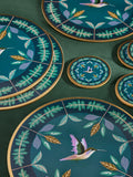 Set of 4 Navy Hummingbird Placemats and Coasters