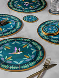 Set of 4 Navy Hummingbird Placemats and Coasters