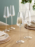Clear tapered champagne flutes set of 4 (British brand)