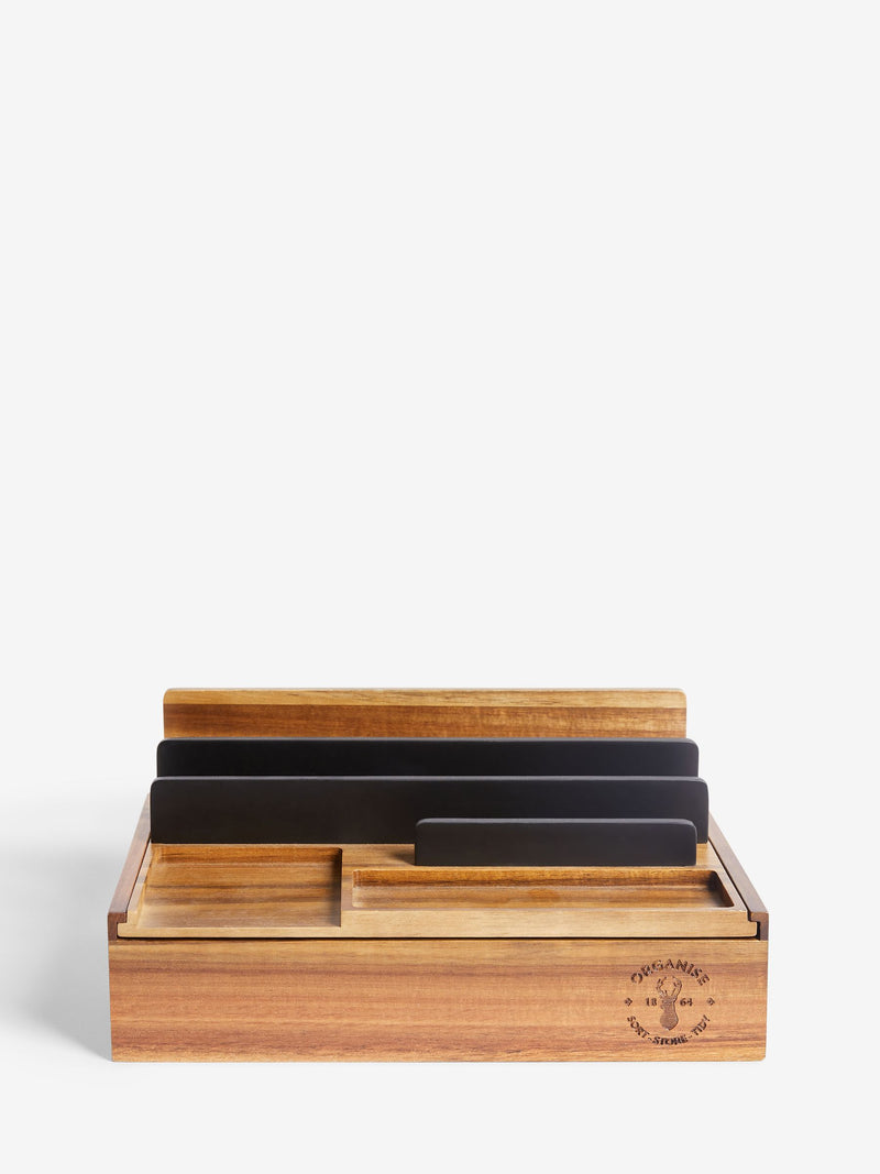 Bronx brown desk tidy unit 12x27.5x17cm - British product