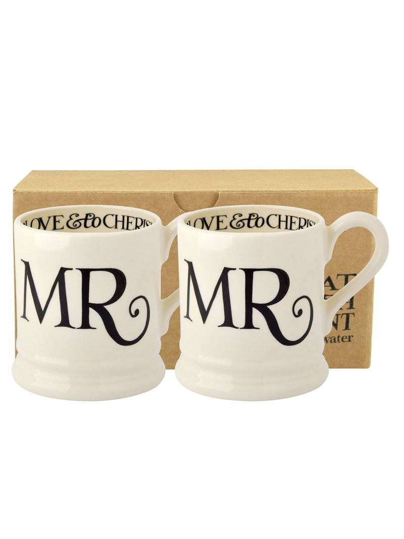 Emma Bridgewater cream black toast mug set 2pk - British product