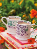 Emma Bridgewater Cream Purple Toast Change Our World 1/2 Pint Mug