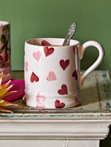 Emma Bridgewater Cream Pink Hearts Earthenware Mug 1/2 Pint