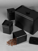 Salter Black Kuro 4-Piece Bread Bin and Canister Kitchen Storage Set
