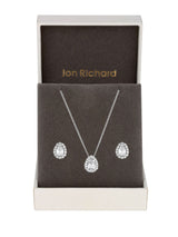 Jon Richard Silver Cubic Zirconia Pear Stone Jewellery Set