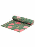 Paoletti green pomegranate Christmas placemats and runner set, imported from the UK