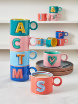 Multi Alphabet Stoneware Mug 9cm Height