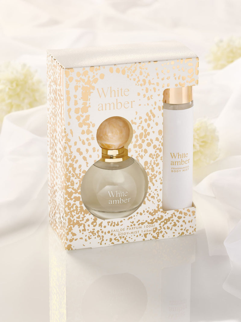 White Amber 100ml Perfume and 145ml Body Mist Gift Set