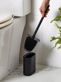 Black slimline silicone toilet brush - British product