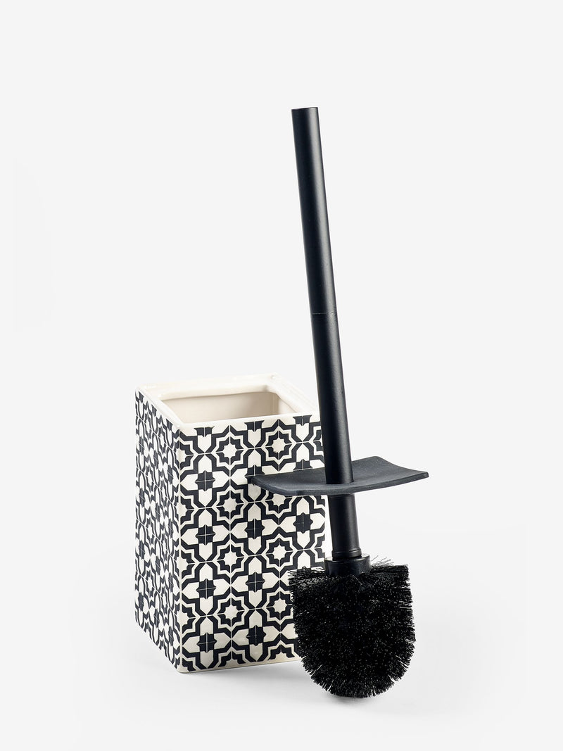 Monochrome Geo Toilet Brush