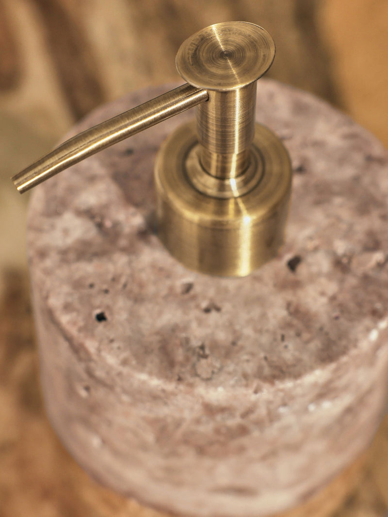 N. Premium marble soap dispenser with gold detailing, imported from the UK