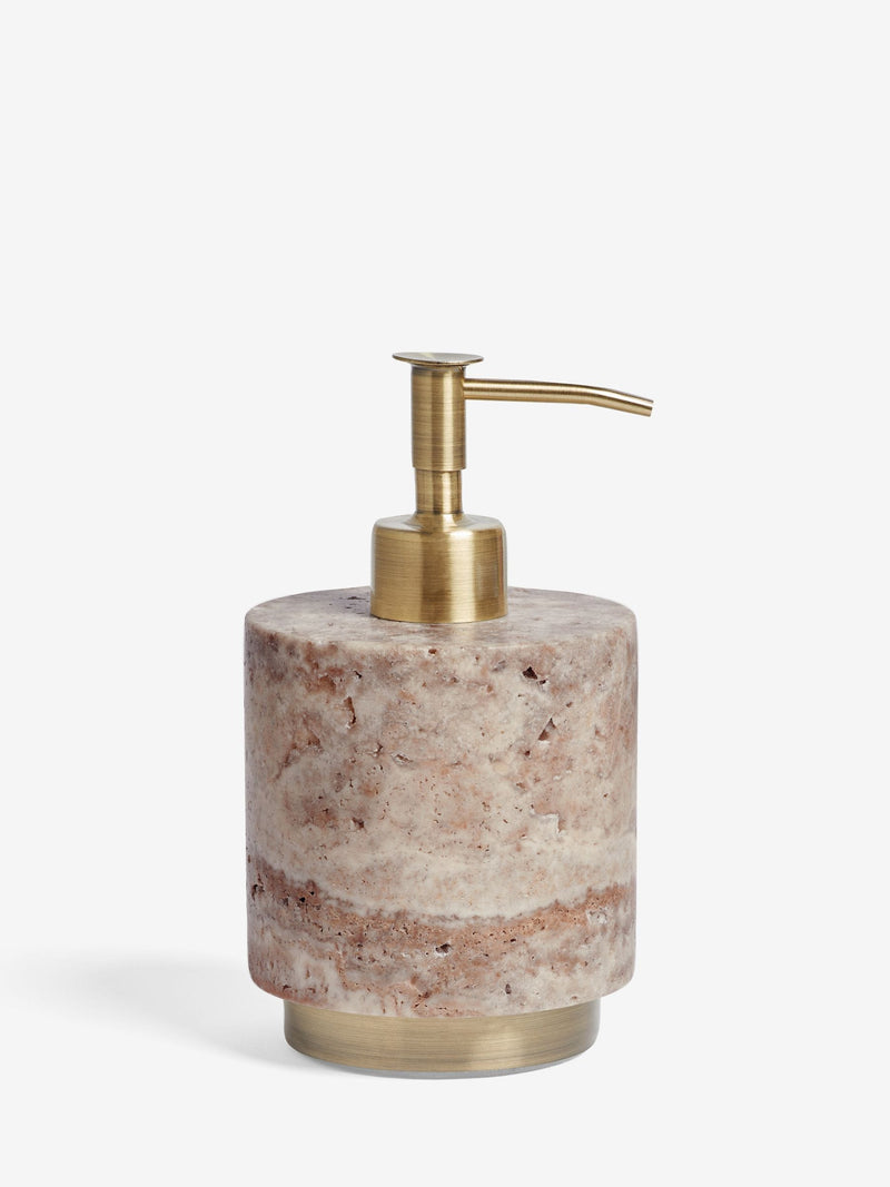 N. Premium marble soap dispenser with gold detailing, imported from the UK