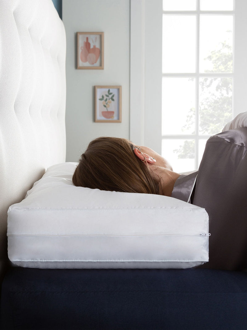 Snuggledown Firm Side Sleeper Memory Foam Pillow Cotton White Cover