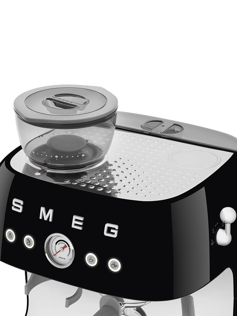 Smeg black espresso coffee machine (British brand)