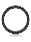 Beaverbrooks black platinum zirconium diamond men's wedding ring 6mm - British product