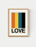 East End Prints retro stripe framed art, imported from the UK