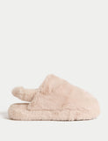 M&S Collection faux fur mule slippers - British product
