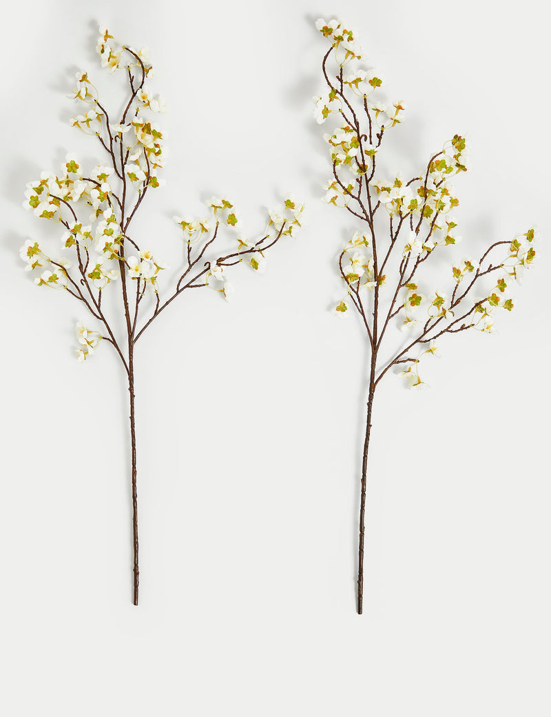 Set of 2 artificial cherry blossom stems 100 cm long (British brand)