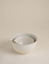 Ceramic Ribbed Nesting Mixing Bowls Set of 2