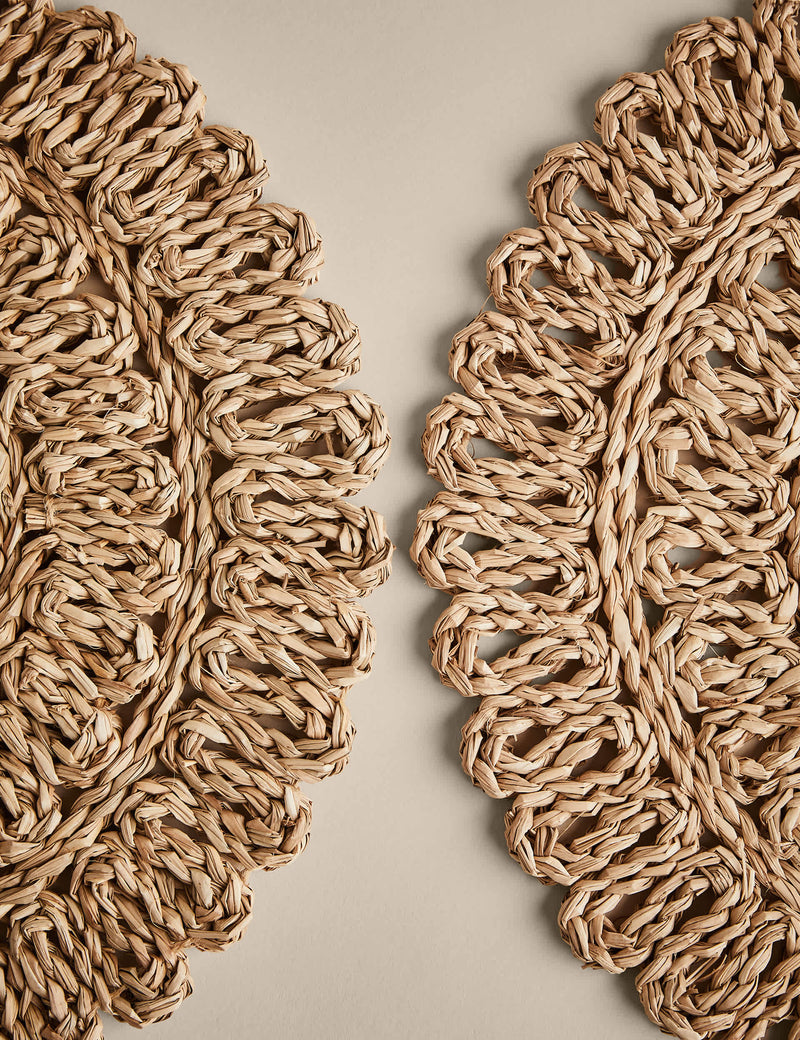 Floral rattan placemats set of 2 (British brand)