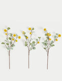 Set of 3 artificial eucalyptus single stems (British brand)