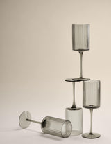 Celine Ribbed Wine Glasses Set of 4